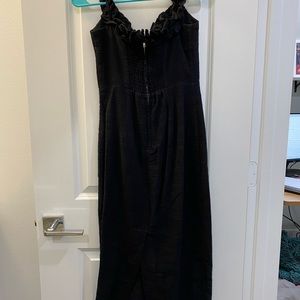 Black off the shoulder midi dress